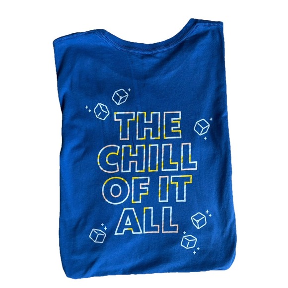 Starbucks "The Chill Of It All" Short Sleeve Adult T Shirt Size 3X Royal Blue - Picture 1 of 4